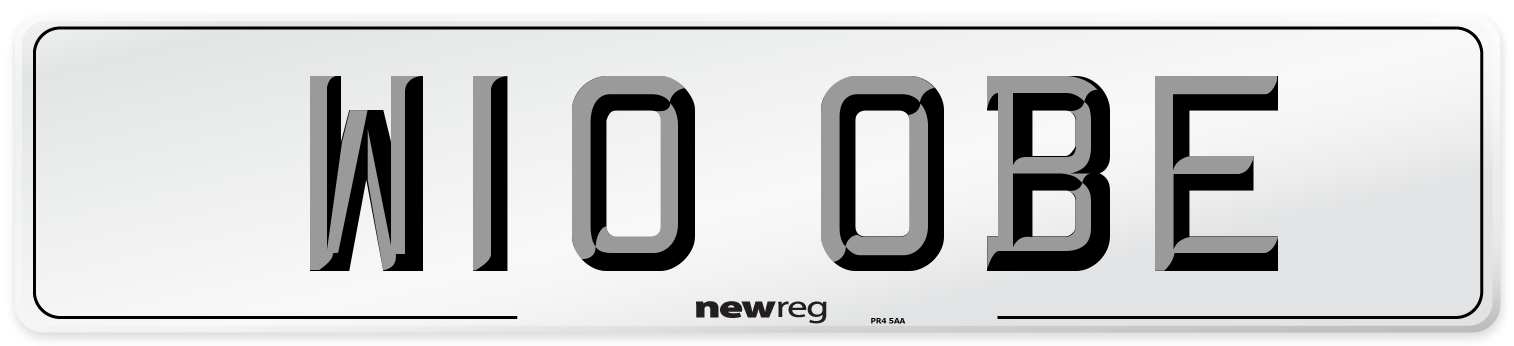 W10 OBE Number Plate from New Reg